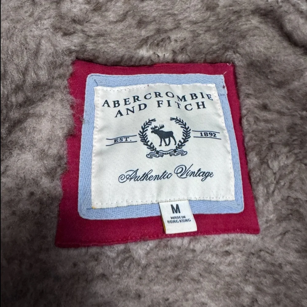 ❌SOLD❌ Abercrombie & Fitch Y2K Vintage Faux-Fur Trim Red Zip Hoodie - Picture 4 of 4